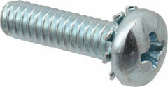 Value Collection - #10-24 UNC, 3/4" Length Under Head Phillips Drive Machine Screw - Pan Head, Grade J82 Steel, Zinc-Plated Finish, External Tooth - Apex Tool & Supply