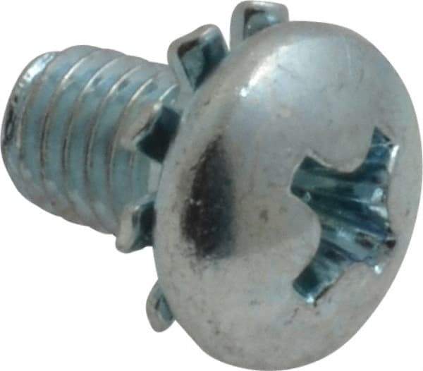 Value Collection - #10-32 UNF, 5/16" Length Under Head Phillips Drive Machine Screw - Pan Head, Grade J82 Steel, Zinc-Plated Finish, External Tooth - Apex Tool & Supply