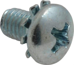 Value Collection - #10-32 UNF, 5/16" Length Under Head Phillips Drive Machine Screw - Pan Head, Grade J82 Steel, Zinc-Plated Finish, External Tooth - Apex Tool & Supply