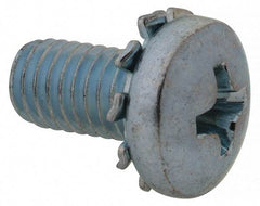 Value Collection - #10-32 UNF, 3/8" Length Under Head Phillips Drive Machine Screw - Pan Head, Grade J82 Steel, Zinc-Plated Finish, External Tooth - Apex Tool & Supply