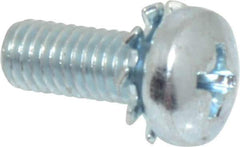 Value Collection - #10-32 UNF, 1/2" Length Under Head Phillips Drive Machine Screw - Pan Head, Grade J82 Steel, Zinc-Plated Finish, External Tooth - Apex Tool & Supply