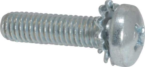 Value Collection - #10-32 UNF, 3/4" Length Under Head Phillips Drive Machine Screw - Pan Head, Grade J82 Steel, Zinc-Plated Finish, External Tooth - Apex Tool & Supply