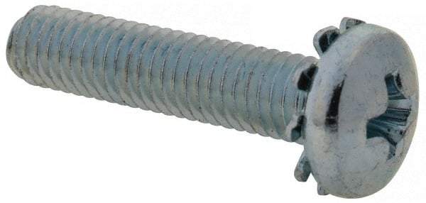 Value Collection - #10-32 UNF, 7/8" Length Under Head Phillips Drive Machine Screw - Pan Head, Grade 2 Steel, Zinc-Plated Finish, Without Washer - Apex Tool & Supply