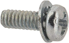Value Collection - #2-56 UNC, 1/4" Length Under Head Phillips Drive Machine Screw - Pan Head, Grade J82 Steel, Zinc-Plated Finish, Internal Tooth - Apex Tool & Supply