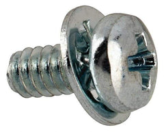 Value Collection - #4-40 UNC, 1/4" Length Under Head Phillips Drive Machine Screw - Pan Head, Grade J82 Steel, Zinc-Plated Finish, Internal Tooth - Apex Tool & Supply