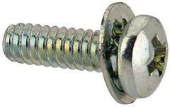 Value Collection - #4-40 UNC, 3/8" Length Under Head Phillips Drive Machine Screw - Pan Head, Grade J82 Steel, Zinc-Plated Finish, Internal Tooth - Apex Tool & Supply