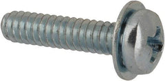 Value Collection - #4-40 UNC, 1/2" Length Under Head Phillips Drive Machine Screw - Pan Head, Grade J82 Steel, Zinc-Plated Finish, Internal Tooth - Apex Tool & Supply