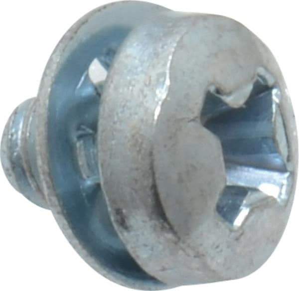 Value Collection - #6-32 UNC, 3/16" Length Under Head Phillips Drive Machine Screw - Pan Head, Grade J82 Steel, Zinc-Plated Finish, Internal Tooth - Apex Tool & Supply