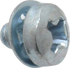Value Collection - #6-32 UNC, 3/16" Length Under Head Phillips Drive Machine Screw - Pan Head, Grade J82 Steel, Zinc-Plated Finish, Internal Tooth - Apex Tool & Supply
