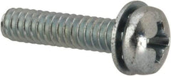 Value Collection - #6-32 UNC, 5/8" Length Under Head Phillips Drive Machine Screw - Pan Head, Grade J82 Steel, Zinc-Plated Finish, Internal Tooth - Apex Tool & Supply
