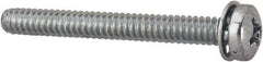 Value Collection - #6-32 UNC, 1-1/4" Length Under Head Phillips Drive Machine Screw - Pan Head, Grade J82 Steel, Zinc-Plated Finish, Internal Tooth - Apex Tool & Supply