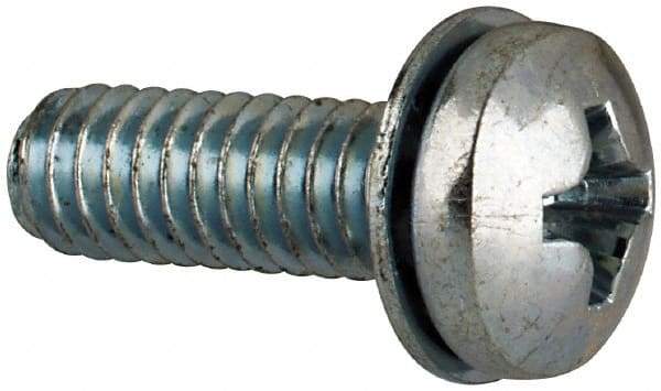 Value Collection - #8-32 UNC, 1/2" Length Under Head Phillips Drive Machine Screw - Pan Head, Grade J82 Steel, Zinc-Plated Finish, Internal Tooth - Apex Tool & Supply
