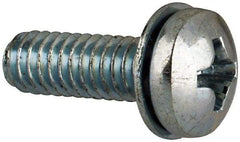 Value Collection - #8-32 UNC, 1/2" Length Under Head Phillips Drive Machine Screw - Pan Head, Grade J82 Steel, Zinc-Plated Finish, Internal Tooth - Apex Tool & Supply