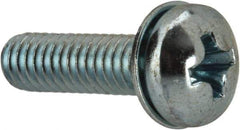 Value Collection - #8-32 UNC, 5/8" Length Under Head Phillips Drive Machine Screw - Pan Head, Grade J82 Steel, Zinc-Plated Finish, Internal Tooth - Apex Tool & Supply