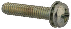 Value Collection - #8-32 UNC, 7/8" Length Under Head Phillips Drive Machine Screw - Pan Head, Grade J82 Steel, Zinc-Plated Finish, Internal Tooth - Apex Tool & Supply