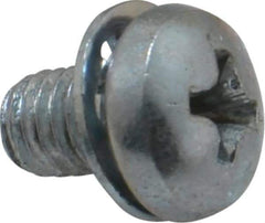 Value Collection - #10-32 UNF, 5/16" Length Under Head Phillips Drive Machine Screw - Pan Head, Grade J82 Steel, Zinc-Plated Finish, Internal Tooth - Apex Tool & Supply
