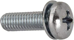 Value Collection - #10-32 UNF, 5/8" Length Under Head Phillips Drive Machine Screw - Pan Head, Grade J82 Steel, Zinc-Plated Finish, Internal Tooth - Apex Tool & Supply