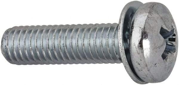 Value Collection - #10-32 UNF, 3/4" Length Under Head Phillips Drive Machine Screw - Pan Head, Grade J82 Steel, Zinc-Plated Finish, Internal Tooth - Apex Tool & Supply