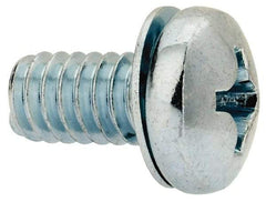 Value Collection - 1/4-20 UNC, 1/2" Length Under Head Phillips Drive Machine Screw - Pan Head, Grade J82 Steel, Zinc-Plated Finish, Internal Tooth - Apex Tool & Supply