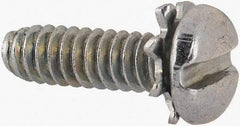Value Collection - #4-40 UNC, 3/8" Length Under Head Slotted Drive Machine Screw - Pan Head, Grade J82 Steel, Zinc-Plated Finish, External Tooth - Apex Tool & Supply