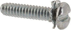 Value Collection - #4-40 UNC, 1/2" Length Under Head Slotted Drive Machine Screw - Pan Head, Grade J82 Steel, Zinc-Plated Finish, External Tooth - Apex Tool & Supply