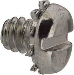 Value Collection - #6-32 UNC, 3/16" Length Under Head Slotted Drive Machine Screw - Pan Head, Grade J82 Steel, Zinc-Plated Finish, External Tooth - Apex Tool & Supply