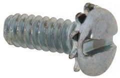 Value Collection - #6-32 UNC, 3/8" Length Under Head Slotted Drive Machine Screw - Pan Head, Grade J82 Steel, Zinc-Plated Finish, External Tooth - Apex Tool & Supply