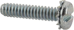 Value Collection - #6-32 UNC, 5/8" Length Under Head Slotted Drive Machine Screw - Pan Head, Grade J82 Steel, Zinc-Plated Finish, External Tooth - Apex Tool & Supply