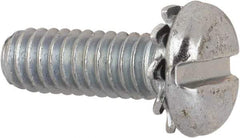 Value Collection - #8-32 UNC, 1/2" Length Under Head Slotted Drive Machine Screw - Pan Head, Grade J82 Steel, Zinc-Plated Finish, External Tooth - Apex Tool & Supply