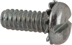 Value Collection - #10-24 UNC, 1/2" Length Under Head Slotted Drive Machine Screw - Pan Head, Grade J82 Steel, Zinc-Plated Finish, External Tooth - Apex Tool & Supply