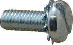 Value Collection - #10-32 UNF, 1/2" Length Under Head Slotted Drive Machine Screw - Pan Head, Grade J82 Steel, Zinc-Plated Finish, External Tooth - Apex Tool & Supply