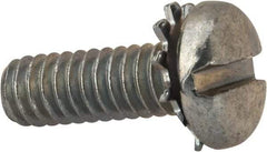 Value Collection - 1/4-20 UNC, 3/4" Length Under Head Slotted Drive Machine Screw - Pan Head, Grade J82 Steel, Zinc-Plated Finish, External Tooth - Apex Tool & Supply