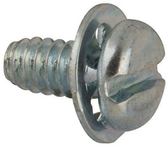 Value Collection - #4-40 UNC, 1/4" Length Under Head Slotted Drive Machine Screw - Pan Head, Grade J82 Steel, Zinc-Plated Finish, Internal Tooth - Apex Tool & Supply