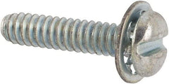 Value Collection - #4-40 UNC, 1/2" Length Under Head Slotted Drive Machine Screw - Pan Head, Grade J82 Steel, Zinc-Plated Finish, Internal Tooth - Apex Tool & Supply