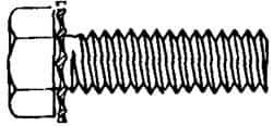 Value Collection - #6-32 UNC, 1/4" Length Under Head Hex Drive Machine Screw - Hex Head, Grade J82 Steel, Zinc-Plated Finish, External Tooth - Apex Tool & Supply