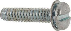 Value Collection - #6-32 UNC, 5/8" Length Under Head Slotted Drive Machine Screw - Pan Head, Grade J82 Steel, Zinc-Plated Finish, Internal Tooth - Apex Tool & Supply