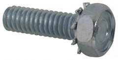 Value Collection - 1/4-20 UNC, 7/8" Length Under Head Hex Drive Machine Screw - Hex Head, Grade J82 Steel, Zinc-Plated Finish, External Tooth - Apex Tool & Supply