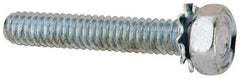 Value Collection - 1/4-20 UNC, 1-1/2" Length Under Head Hex Drive Machine Screw - Hex Head, Grade J82 Steel, Zinc-Plated Finish, External Tooth - Apex Tool & Supply