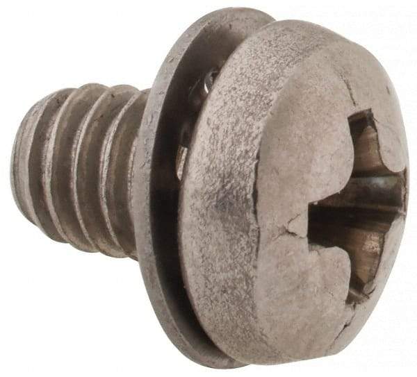 Value Collection - #8-32 UNC, 1/4" Length Under Head Phillips Drive Machine Screw - Pan Head, Grade 18-8 Stainless Steel, Internal Tooth - Apex Tool & Supply