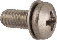 Value Collection - #8-32 UNC, 3/8" Length Under Head Phillips Drive Machine Screw - Pan Head, Grade 18-8 Stainless Steel, Internal Tooth - Apex Tool & Supply