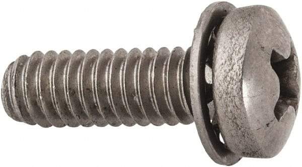 Value Collection - #8-32 UNC, 1/2" Length Under Head Phillips Drive Machine Screw - Pan Head, Grade 18-8 Stainless Steel, Internal Tooth - Apex Tool & Supply