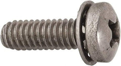 Value Collection - #8-32 UNC, 1/2" Length Under Head Phillips Drive Machine Screw - Pan Head, Grade 18-8 Stainless Steel, Internal Tooth - Apex Tool & Supply
