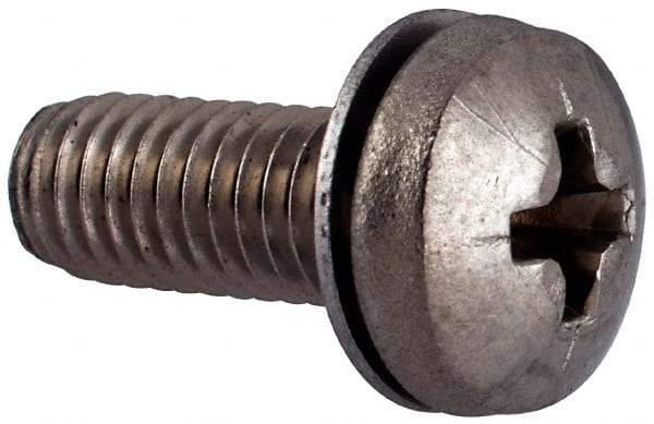 Value Collection - #10-32 UNF, 1/2" Length Under Head Phillips Drive Machine Screw - Pan Head, Grade 18-8 Stainless Steel, Internal Tooth - Apex Tool & Supply