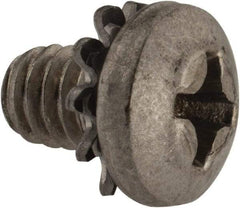 Value Collection - #8-32 UNC, 1/4" Length Under Head Phillips Drive Machine Screw - Pan Head, Grade 18-8 Stainless Steel, External Tooth - Apex Tool & Supply
