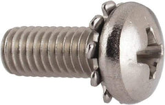 Value Collection - #10-32 UNF, 1/2" Length Under Head Phillips Drive Machine Screw - Pan Head, Grade 18-8 Stainless Steel, External Tooth - Apex Tool & Supply