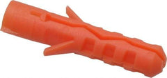 Value Collection - 1/4" Diam, 1-3/16" Long, Plug Drywall & Hollow Wall Anchor - 1/4" Drill, Nylon, Use in Drywall & Hollow Wall - Apex Tool & Supply