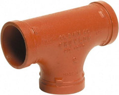 Made in USA - Size 6", Class 150, Malleable Iron Orange Pipe Tee - Grooved End Connection - Apex Tool & Supply