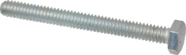 Made in USA - 1/4-20 UNC, 2-1/2" Length Under Head Hex Head Cap Screw - Fully Threaded, Grade 5 Steel, Zinc-Plated Finish, 7/16" Hex - Apex Tool & Supply