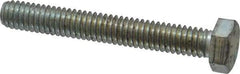Made in USA - 5/16-18 UNC, 2-1/4" Length Under Head Hex Head Cap Screw - Fully Threaded, Grade 5 Steel, Zinc-Plated Finish, 1/2" Hex - Apex Tool & Supply
