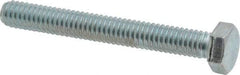 Made in USA - 5/16-18 UNC, 2-1/2" Length Under Head Hex Head Cap Screw - Fully Threaded, Grade 5 Steel, Zinc-Plated Finish, 1/2" Hex - Apex Tool & Supply